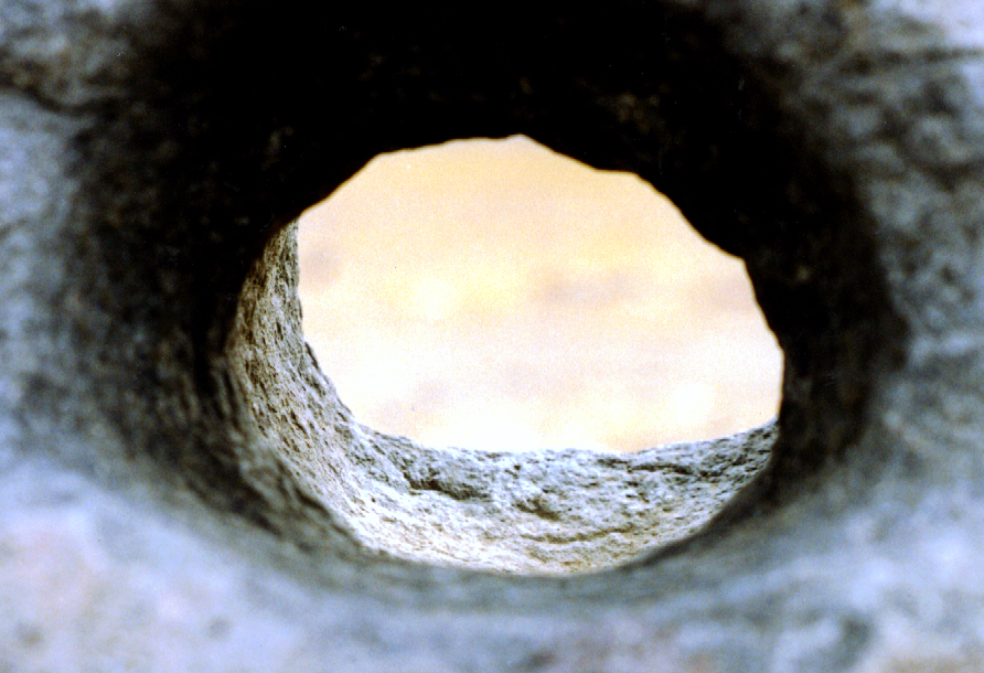 Curved hole in achor stone